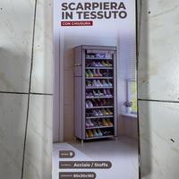 Scarpiera in tessuto 9 ripiani