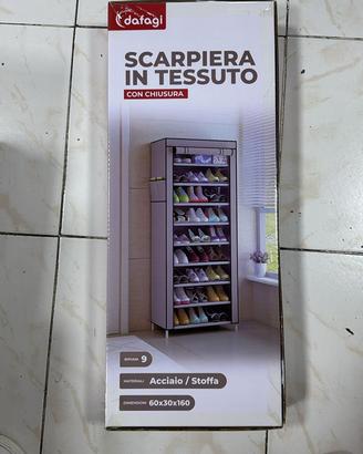 Scarpiera in tessuto 9 ripiani