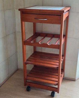 carrello da cucina con ruote e cassetto 