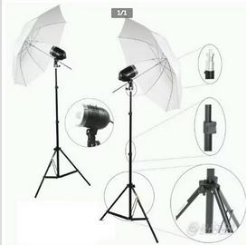 Kit 2x illuminatori flash dynasun sdw80 cavalletti