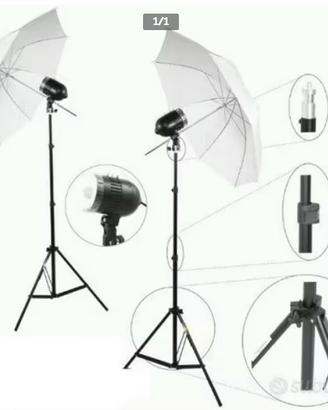 Kit 2x illuminatori flash dynasun sdw80 cavalletti