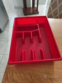 Portaposate da Cassetto Rosso in Plastica