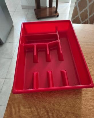 Portaposate da Cassetto Rosso in Plastica
