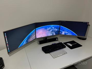 Setup triplo monitor 2K QHD professionale (8K tot)