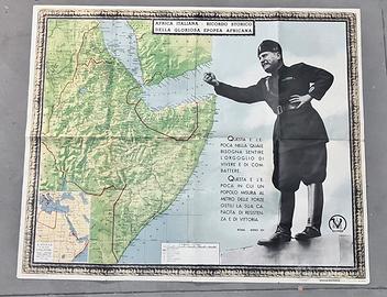 POSTER MUSSOLINI PROPAGANDA SOMALIA ITALIANA 97x75