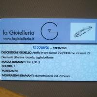 Anello veretta con diamanti 1 carato