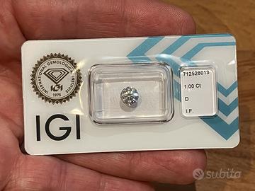 Diamante D IF 1 Carato certificato IGI in blister