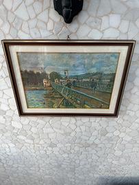 Quadro con cornice La passerelle d'Argenteuil