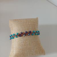Bracciale artigianale blu e azzurro 