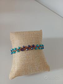 Bracciale artigianale blu e azzurro 