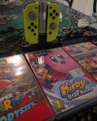 Mario kart, odissey, Kirby, joicon e base ricarica