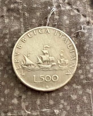 Moneta da 500 lire Colombo CARAVELLE