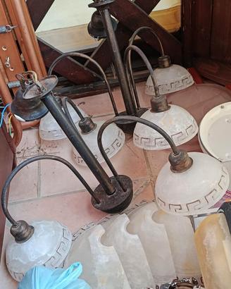 2 lampadari con 4 applique