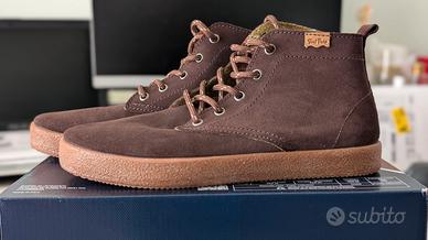 Stivaletti stringati marrone daino scamosciato