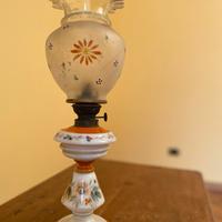 Lampade d’epoca petrolio vetro ceramica 800-900