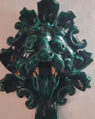 mascherone in maioluca terracotta smaltata  v