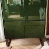 2 dispense/madie in legno verniciato verde lucido