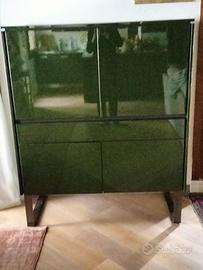 2 dispense/madie in legno verniciato verde lucido