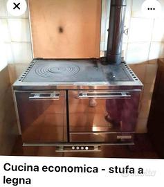 stufa economica a legna in acciaio, cappa in rame