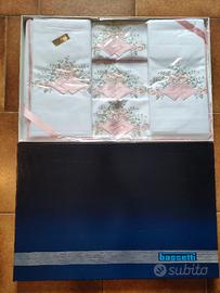 Lenzuola vintage ricamate a mano Bassetti 