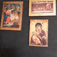 Tre quadretti riproduzioni quadri sacri famosi