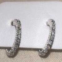 PAIO ORECCHINI CERCHI ORO BIANCO 18kt. E DIAMANTI