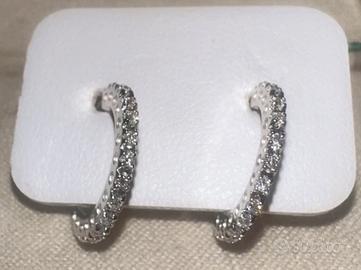 PAIO ORECCHINI CERCHI ORO BIANCO 18kt. E DIAMANTI