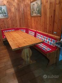 giropanca angolare rustico in legno massello 