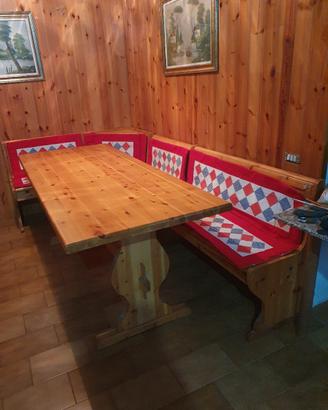 giropanca angolare rustico in legno massello 
