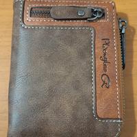 Portafoglio da uomo con zip nuovo