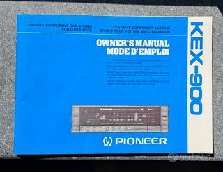 Manuale Centrate Pioneer KEX-900 - vintage  			