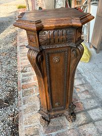 Colonna porta vaso in legno
