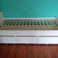 SLÄKT Struttura letto/letto/contenitore
