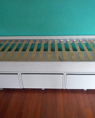 SLÄKT Struttura letto/letto/contenitore