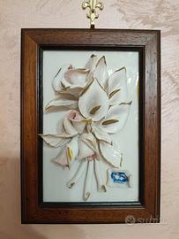 Vecchio quadro in ceramica marchiato Capodimonte