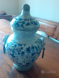 Set 4 pezzi  vaso da camino in ceramica siciliana