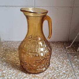 Brocca in vetro ambrato vintage anni ‘70 caraffa