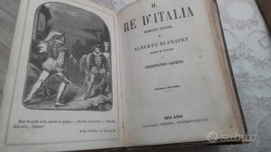 Antico libro il re d'Italia di Alberto Blanquet 