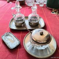 Set da tavola per condimento anni '40 / '50 in pel