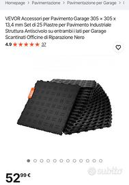 Pavimento e garage pvc grigio 50 piastrelle