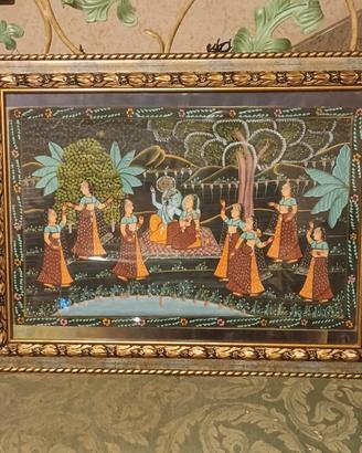 Quadro su tessuto - origine indiano.