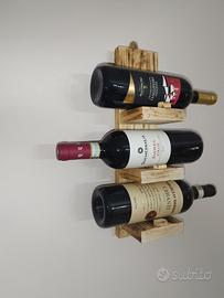 Portabottiglie in legno bruciato