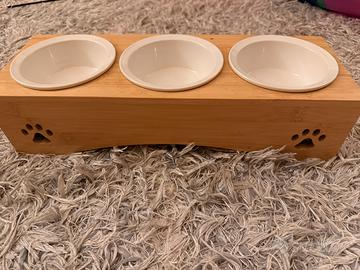 Set ciotole rialzate in ceramica per cani o gatti