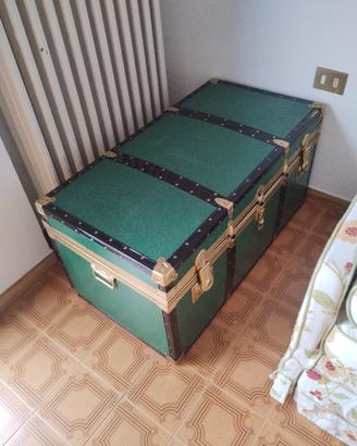 baule vintage verde 