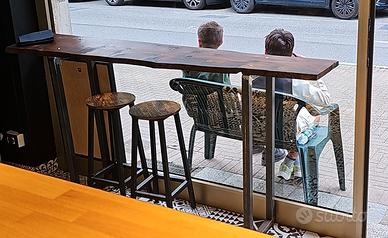 2 tavoli alti legno di faggio