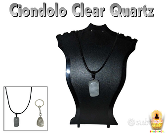 Parure collana con ciondolo,portachiavi quarzo