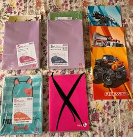 20 quadernoni elementari. Righe A,B. Quadretti