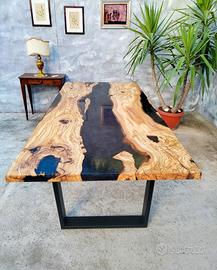 🌿 Tavoli su misura in legno e resina 