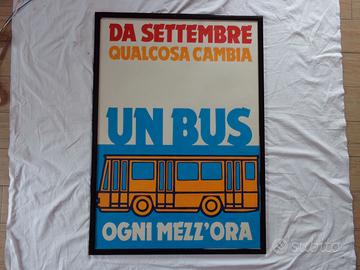 MANIFESTO AUTOBUS D'EPOCA AMSC GALLARATE '70
