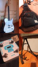 Squier Telecaster+LoopStation+custodia e supporto 
